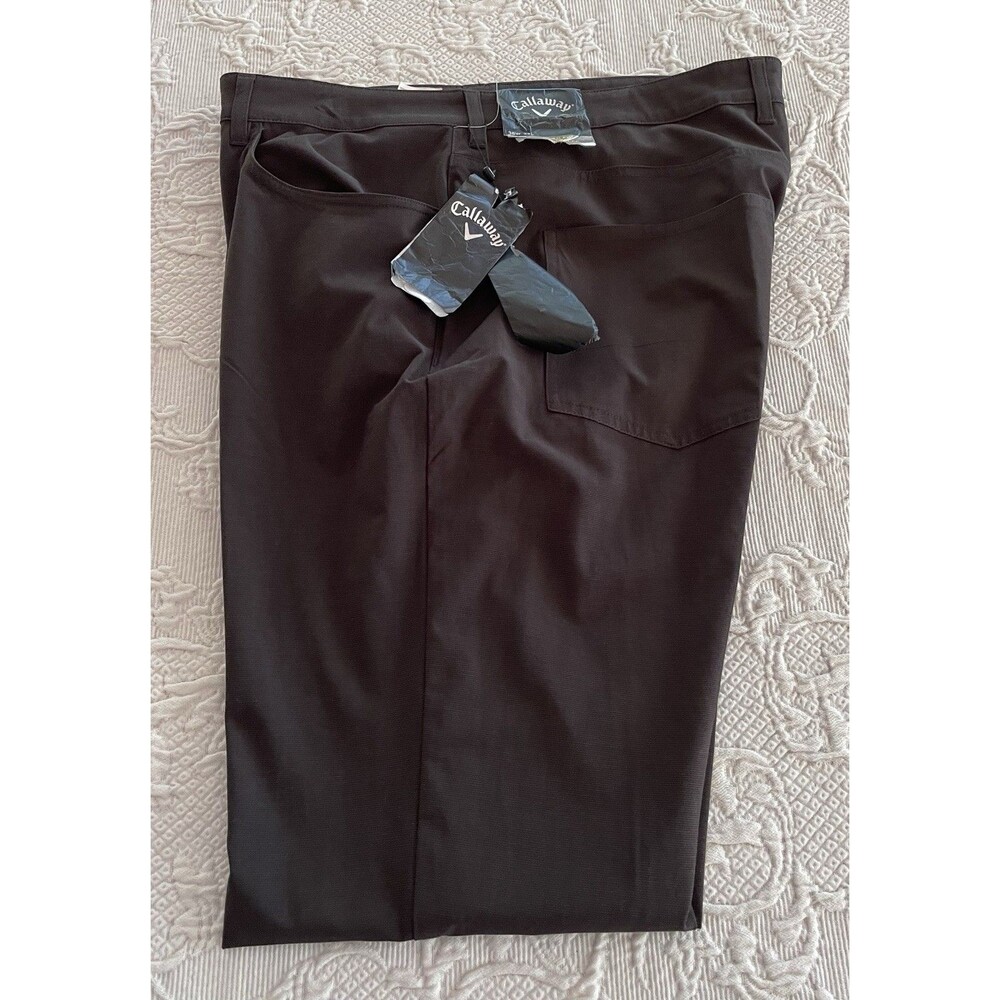 Callaway Men's 5-Pocket Golf Pants - Dark Brown - 36 X 32 Tapered Fit NWT